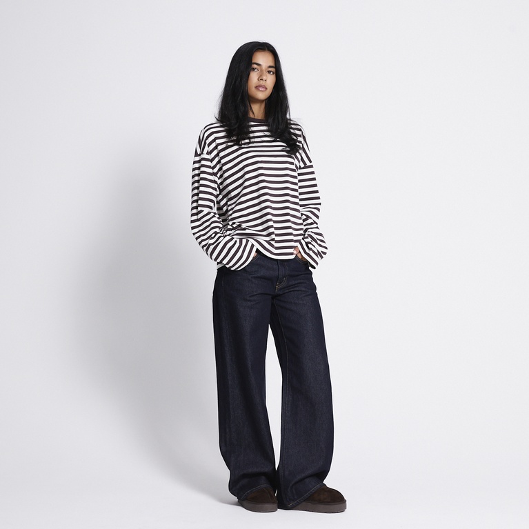 Striped long sleeve tee "Ammie" Brown